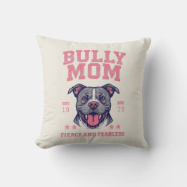 Vild Räddlös Tjuvpojks-Mamma | Rosa Pitbull-Mamma Kudde