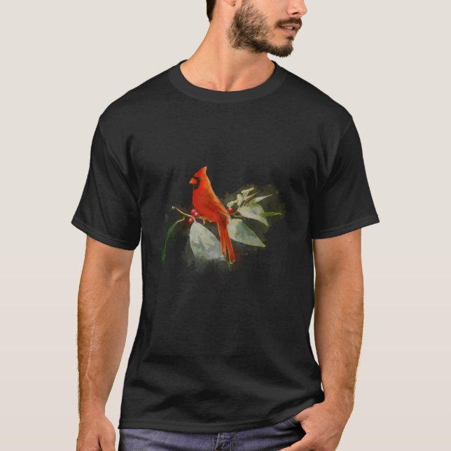 Vild Red Cardinal Bird T Shirt (Framsida)