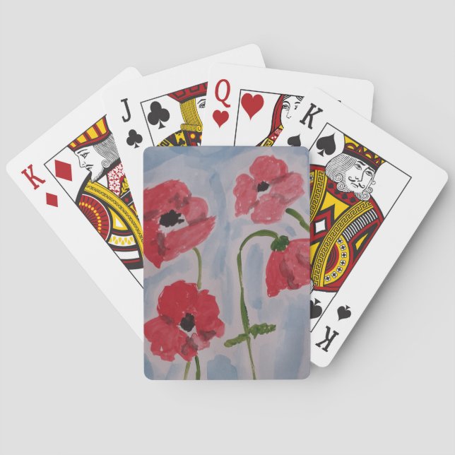 Vild Red Poppies Casinokort (Baksidan)