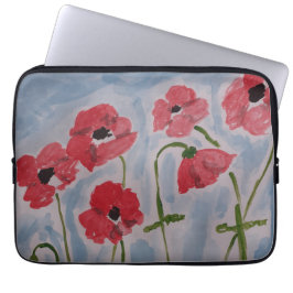 Vild Red Poppies Electronics Bag Laptop Fodral