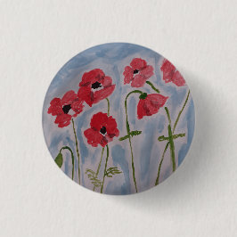 Vild Red Poppies Knapp