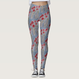 Vild Red Poppies Leggings