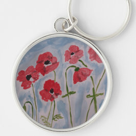 Vild Red Poppies Premium Nyckelring