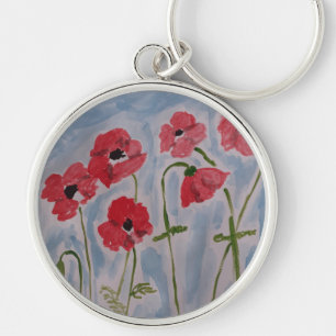 Vild Red Poppies Premium Nyckelring