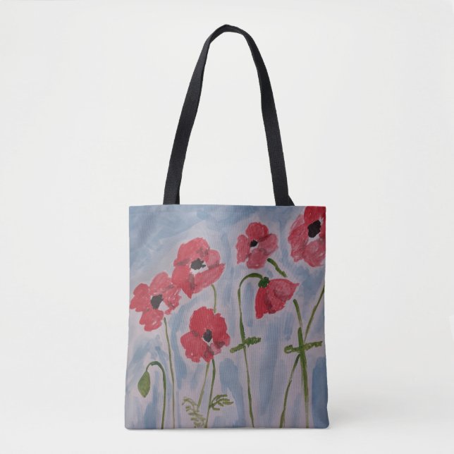 Vild Red Poppies Tygkasse (Framsida)