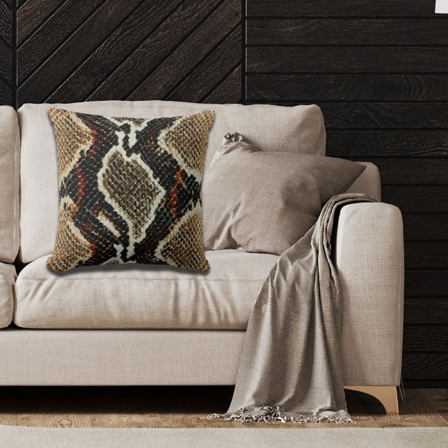 vild reptile-mönster-färgad pytonorm-utskrift kudde (Skapare uppladdad)