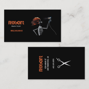 Vild Retro Skeleton Hairstylist - Affärskort Visitkort