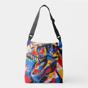Vild Retro T-rex Dinosaur Fusion Axelväska