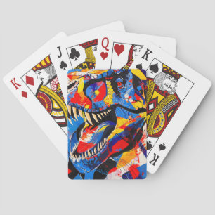 Vild Retro T-rex Dinosaur Fusion Casinokort