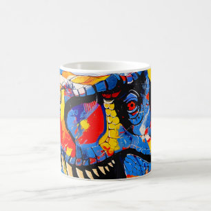 Vild Retro T-rex Dinosaur Fusion Kaffemugg