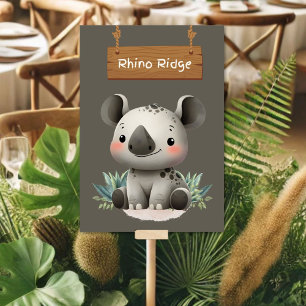 Vild Rhino Ridge Jungle Safari Bord Card Bordsnummer