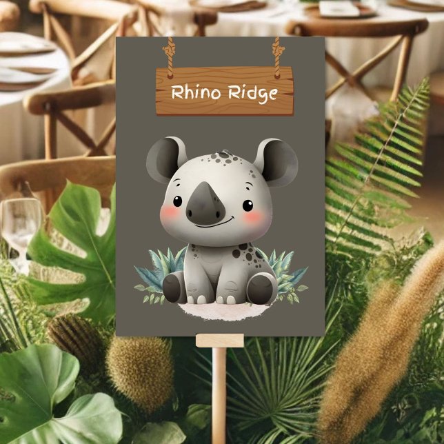 Vild Rhino Ridge Jungle Safari Bord Card Bordsnummer (Skapare uppladdad)