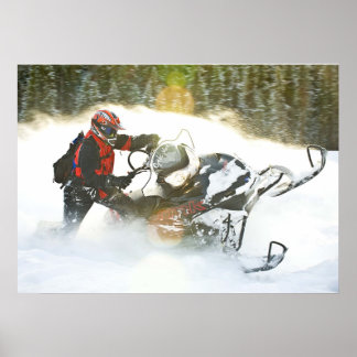 Vild Ride Snowmobile Print Poster