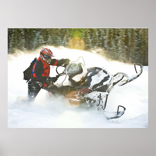 Vild Ride Snowmobile Print Poster (Framsidan)