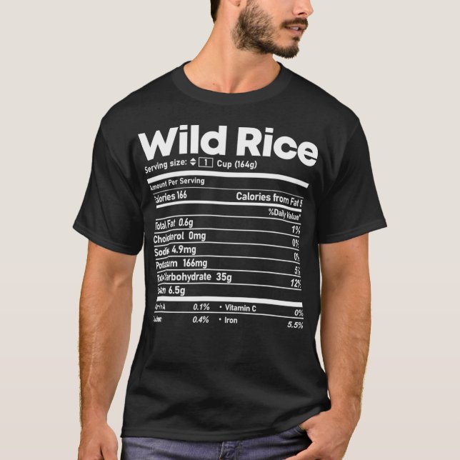 Vild Ris Nutrition Facts Funny Thanksgiving Chris T Shirt (Framsida)