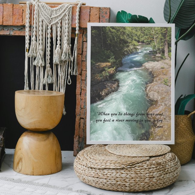 Vild River Rumi Poetry Verse Fototryck (In Situ Framed)