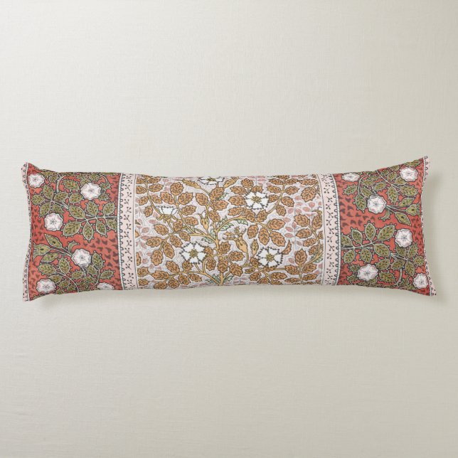 Vild Ro Art Illustration Flower Vintage Kroppskudde (Baksidan)