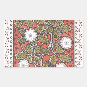 Vild Ro Art Illustration Flower Vintage Rektangulärt Klistermärke