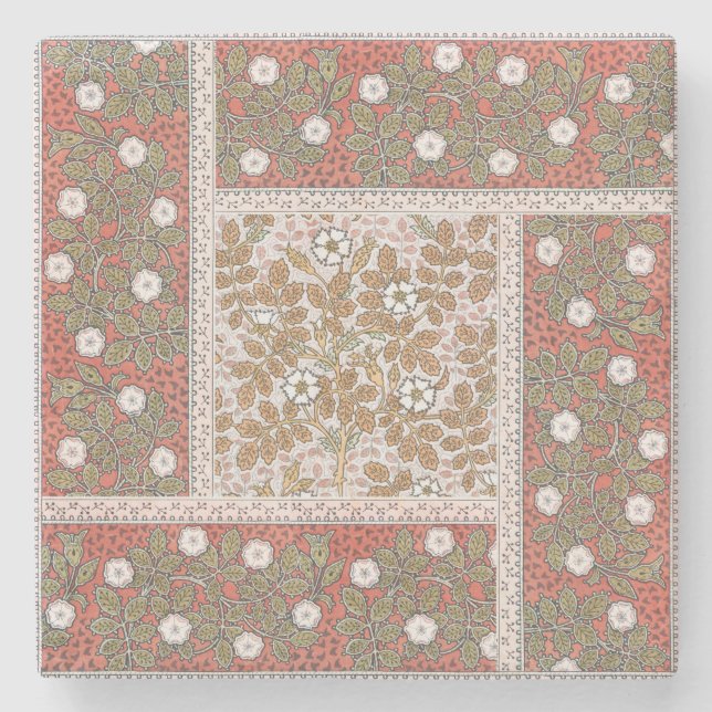 Vild Ro Art Illustration Flower Vintage Stenunderlägg (Framsidan)