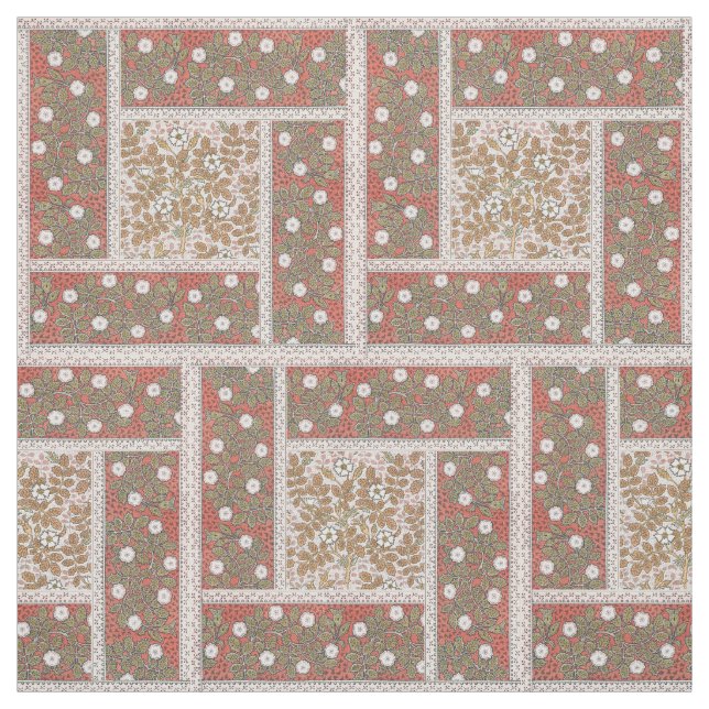 Vild Ro Art Illustration Flower Vintage Tyg (Provkarta)