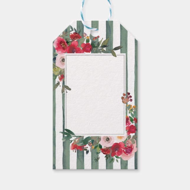 Vild Ro & Basil Grönt Rand Vin-etikett Presentetikett (Framsidan)