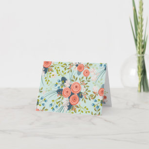 Vild Ro Blommigt Garden Blank Notecard Kort