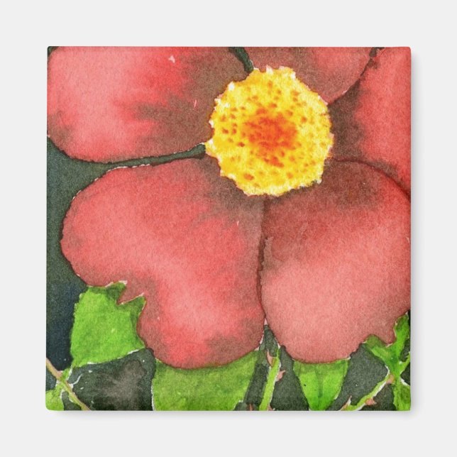 "Vild Ro" Blommigt Magnet (Framsidan)