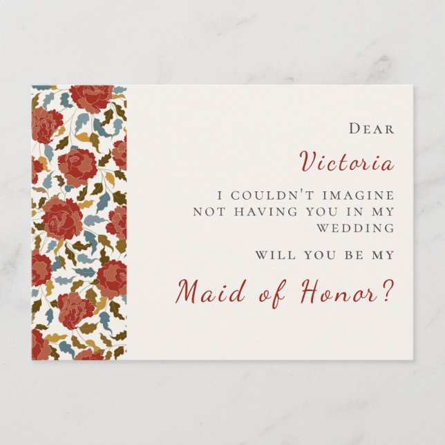 Vild Ro Blommigt Petals Garden Affair Bröllop Meny (Framsida)