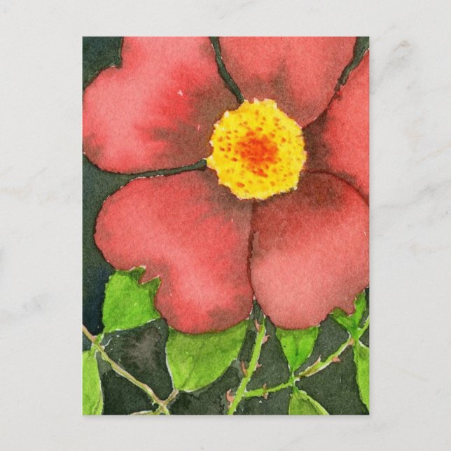 Vild Ro Blommigt vykort (Framsida)