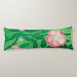 Vild ro blommor kroppskudde