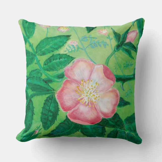 Vild ro blommor kudde (Framsida)