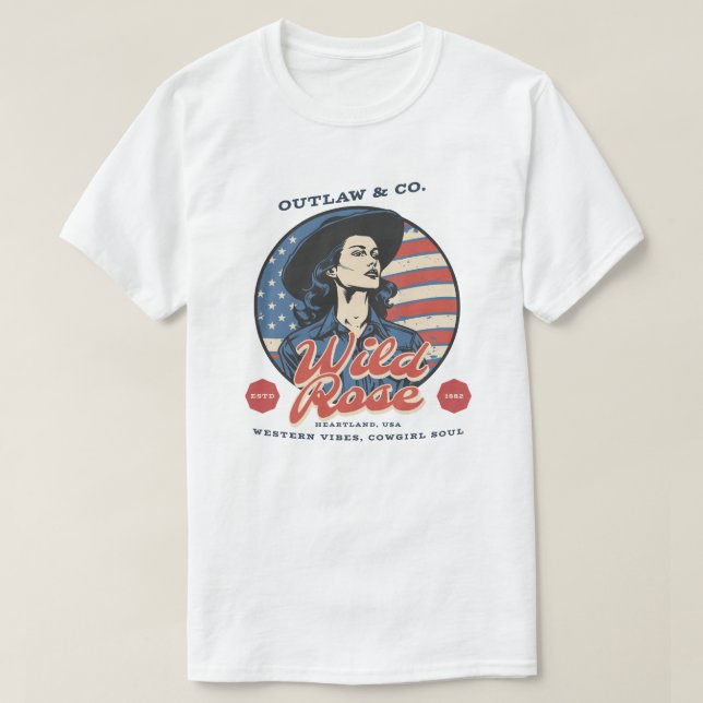 Vild Ro Cowgirl T Shirt (Design framsida)