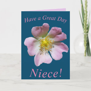 Vild Ro Flower Birthday Card for Niece Kort