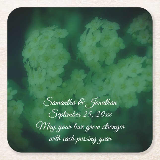 Vild Ro Flower Personlig Bröllop Underlägg Papper Kvadrat (Framsidan)