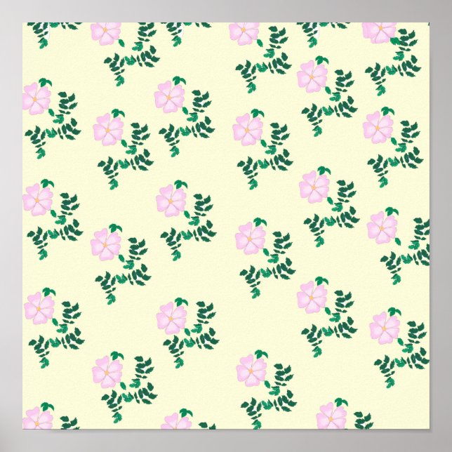 Vild Ro Flower Poster (Framsidan)