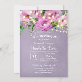 Vild Ro Garden | Lilac Quinceañera Inbjudningar
