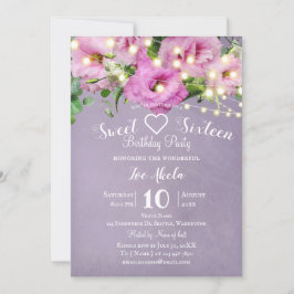 Vild Ro Garden | Lilac Sweet 16 Födelsedagsfest Inbjudningar