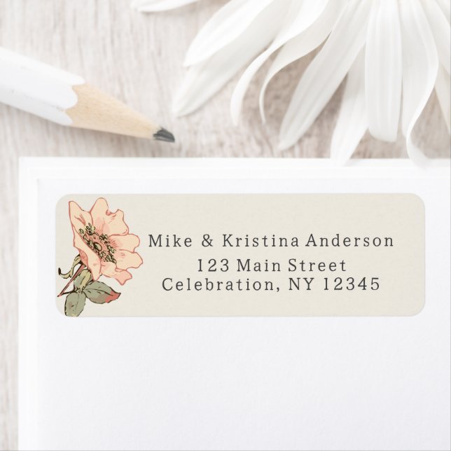 Vild Ro Girl Baby Shower Returadress Etikett (Insitu)