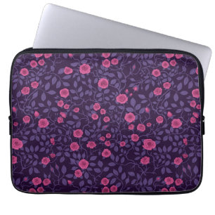 Vild ro inom rosa och lila laptop fodral