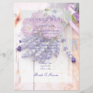Vild Ro & Lavender Summer Bröllop Menu Meny