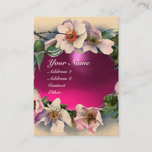 VILD RO MED ROSA FUCHSIA GEM STONE MONOGRAM VISITKORT