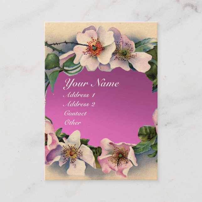 VILD RO MED ROSA LILA GEM STONE MONOGRAM VISITKORT (Framsida)