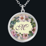 VILD RO MONOGRAM SILVERPLÄTERAT HALSBAND<br><div class="desc">Elegant, klass, klassisk blommigt design. Fin rosa hund .Graphics and digital-outveckling in vintage stil av Bulgan Lumini (c) Lär dig att anpassa med din initialer och egen text som ett bröllop-ceremonium, placera kort, spara-till-datum .favors , tack vare dina kort .ro .babyduschar .Sweet 16 födelsedagar, möhippa , Bat mitzvah, studenten duschar,...</div>