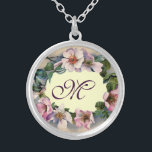 VILD RO MONOGRAM SILVERPLÄTERAT HALSBAND<br><div class="desc">Elegant, klass, klassisk blommigt design. Fin rosa hund .Graphics and digital-outveckling in vintage stil av Bulgan Lumini (c) Lär dig att anpassa med din initialer och egen text som ett bröllop-ceremonium, placera kort, spara-till-datum .favors , tack vare dina kort .ro .babyduschar .Sweet 16 födelsedagar, möhippa , Bat mitzvah, studenten duschar,...</div>