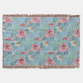 Vild Ro Multifärgad på Blankett med blå projektion Filt