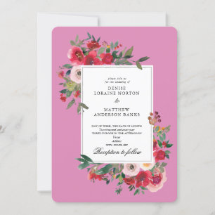 Vild Ro och Fuchsias Rosa Färg Inbjudningar