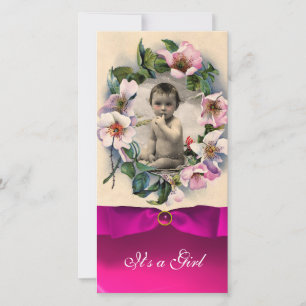 VILD RO OCH ROSA RIBBON BABY SHOWER MEDDELANDE