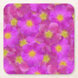 Vild Ro sjölösa Mönster Underlägg Papper Kvadrat