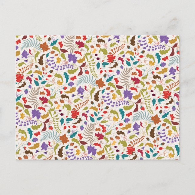 Vild Ro Skogen Exotisk Blomsterträdgård Bröllop Vykort (Framsida)