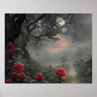 Vild ro-trädgården - moody mörken, skogen fullt må poster
